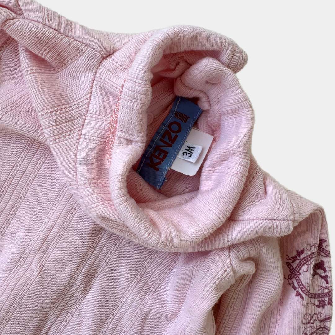 Kenzo Pink Romper with Turtleneck (3M)
