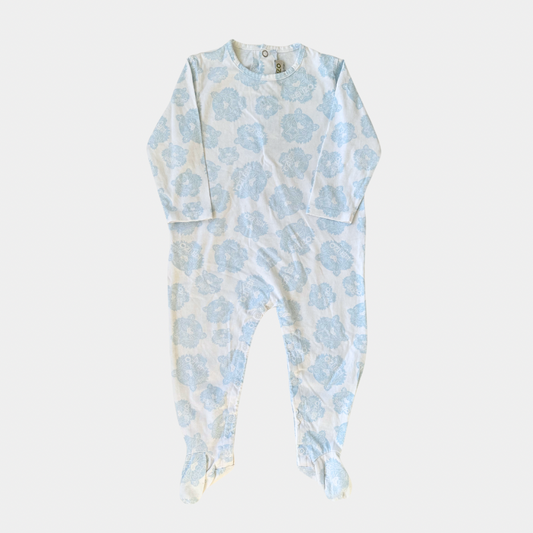 Kenzo White and Blue Iconic Tiger Footed Jumpsuit (18M)