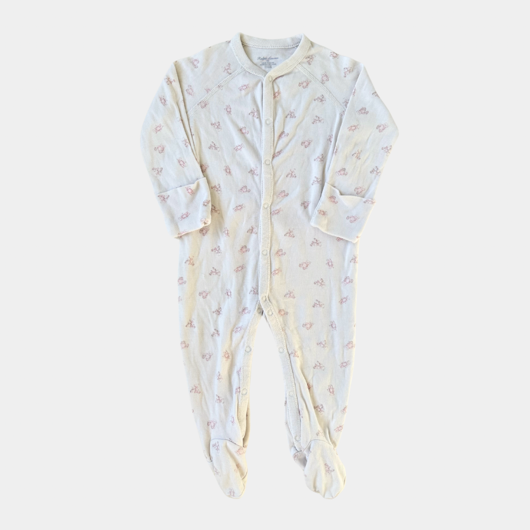 Ralph Lauren White and Pink Footed Jumpsuit (9M)