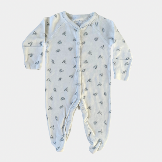 Ralph Lauren White and Grey Blue Footed Jumpsuit (3M)